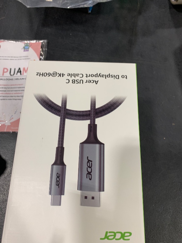 Photo 1 of acer USB C to DisplayPort Cable 6.6 FT (4K@60HZ 2K@165Hz), Type-C to DisplayPort Cord (Sturdy Aluminum, Plug & Play) Thunderbolt 3/4/5 Compatible with MacBook Pro/Air, iPhone 16 Pro/Max, XPS, Surface