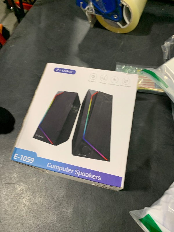 Photo 1 of LENRUE Computer Speakers, USB/USB-C Powered PC Speakers with Loud Stereo Sound, Headphone-in for Desktop, iMac, MacBook, Laptop, Monitor (USB-C to USB Adapter Included)