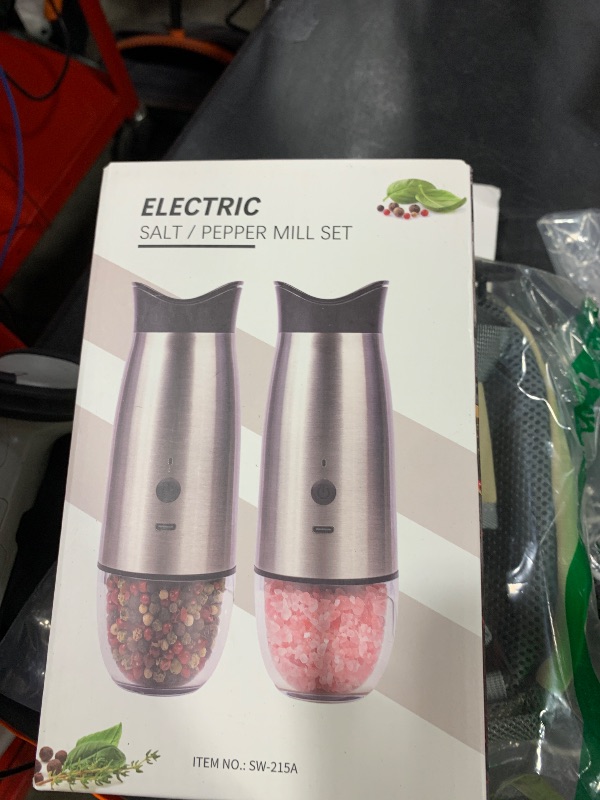 Photo 1 of Gravity Electric Salt and Pepper Grinder Set, USB Rechargeable, No Battery Needed, Adjustable Coarseness, Automatic Mill Grinder with Warm LED Light, One Hand Operated for Kitchen, Restaurant, Outdoor