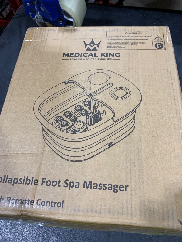 Photo 1 of Medical king Foot Spa with Heat and Massage and Jets Includes A Remote Control A Pumice Stone Collapsible Massager with Bubbles and Vibration