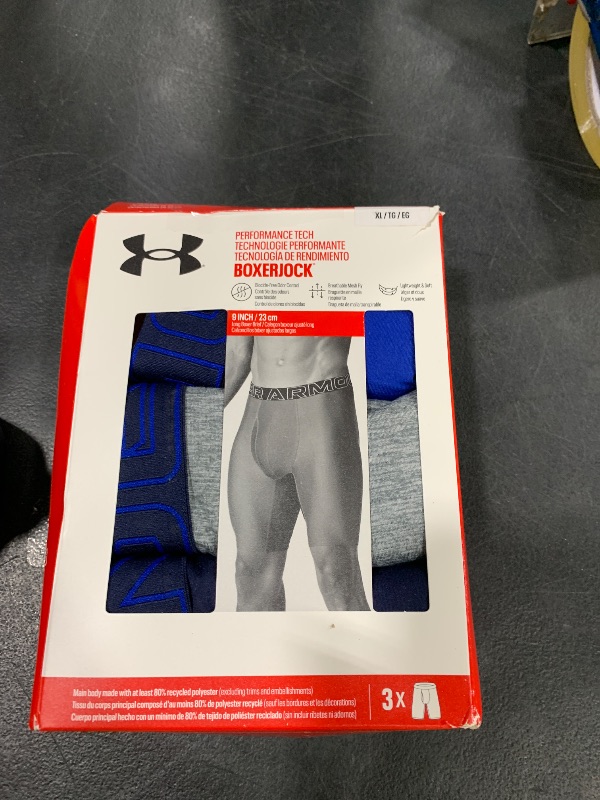 Photo 1 of Under Armour Men's Multi-Pack Performance Tech Long-Leg Boxer Brief, 9" Inseam, All-Day Comfort