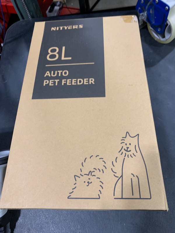 Photo 1 of Automatic Dog Feeder - 8L/34 Cups Large Capacity Automatic Cat Food Dispenser with LCD Screen, Large Food Tray, Battery Operated, Timed Cat Feeder, Up to 50 Portions 6 Meals Per Day, Keeps Fresh