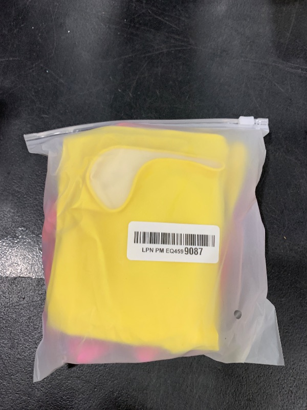 Photo 1 of Bamllum Rubber Kitchen Dishwashing Gloves - 4 Pairs Colorful Reusable Household Cleaning Gloves for Washing Dishes and Cleaning Tasks, Flexible Long-lasting and Non-Slip (Large, Blue+Pink+Yellow+Red)