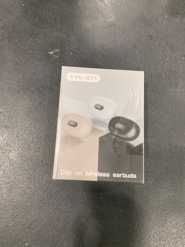 Photo 1 of Clip On Earbuds Bluetooth 5.3 Wireless Earbuds Open Ear Bone Conduction Headphones Sport Earphones with LED Digital Display Charging Case Built-in Mic IPX7 Waterproof for Running Fitness Elegant Grey