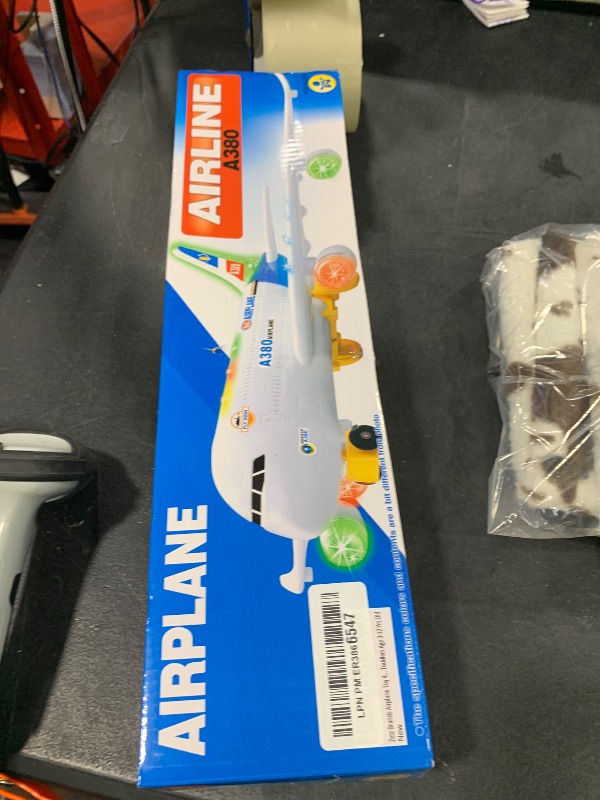 Photo 1 of Zetz Brands Bump and Go Airplane Toy – Toy Airplane with 4D Lights – Kids Airplane Toys with Reflecting Lights and Sound – Realistic Model Airplane for Boys and Girls 3-12 Years Old