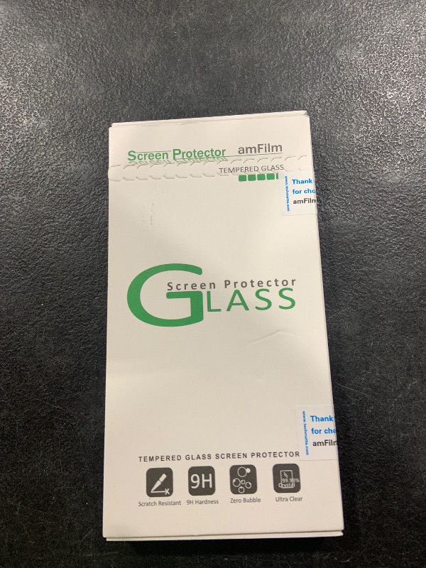 Photo 1 of amFilm Glass Screen Protector Compatible for iPhone 12 Pro Max 6.7" Display, 2020, with Easy Installation Tray, Tempered Glass, 3 Pack