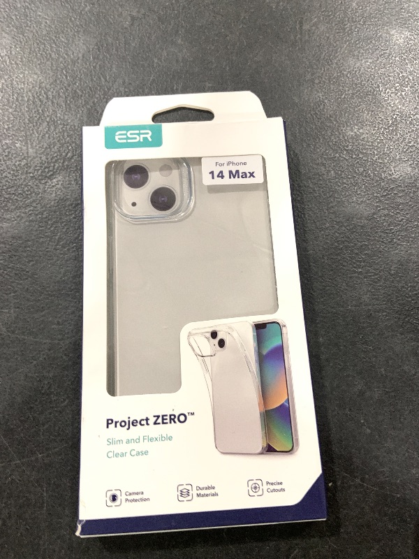 Photo 1 of ESR Clear Case for iPhone 14 Plus Case, Shockproof Thin Silicone Cover, Yellowing-Resistant Slim Transparent TPU Phone Case, Project Zero Series, Clear