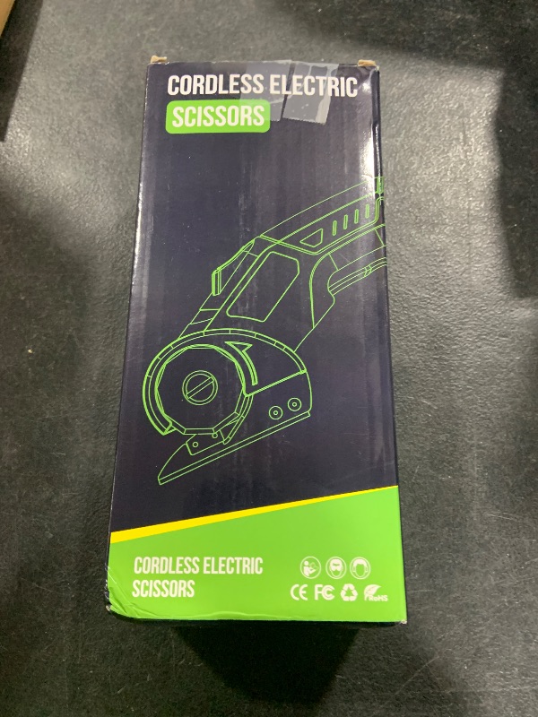 Photo 1 of Cordless Electric Scissors: 4V Rechargeable Rotary Cardboard Cutter, 3000mAh Battery, with LED Light, 2 Blades, Box Cutter for Fabric Carpet Carton Plastic Leather Cloth