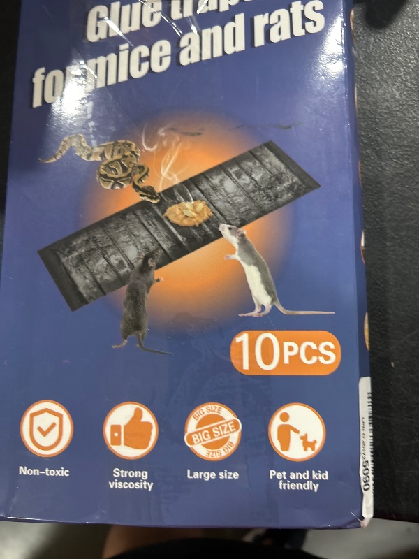 Photo 1 of 10 Pack Sticky Mouse Trap, Super Large 47.2 * 11'' Glue Traps for Mice, Peanut Taste Pheromone Rats Traps Indoor for Home, Rodent Snakes Spiders Roaches