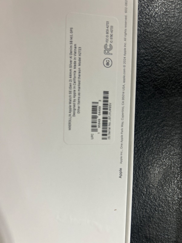 Photo 1 of Apple Watch SE (2nd Gen) [GPS 44mm] Smartwatch with Silver Aluminum Case with Denim Sport Band M/L. Fitness and Sleep Trackers, Crash Detection, Heart Rate Monitor, Retina Display