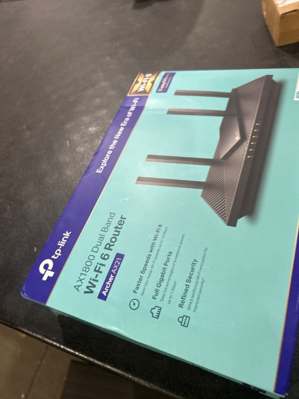 Photo 1 of TP-Link AX1800 WiFi 6 Router V4 (Archer AX21) – Dual Band Wireless Internet, Gigabit, Easy Mesh, Works with Alexa - A Certified for Humans Device, Free Expert Support