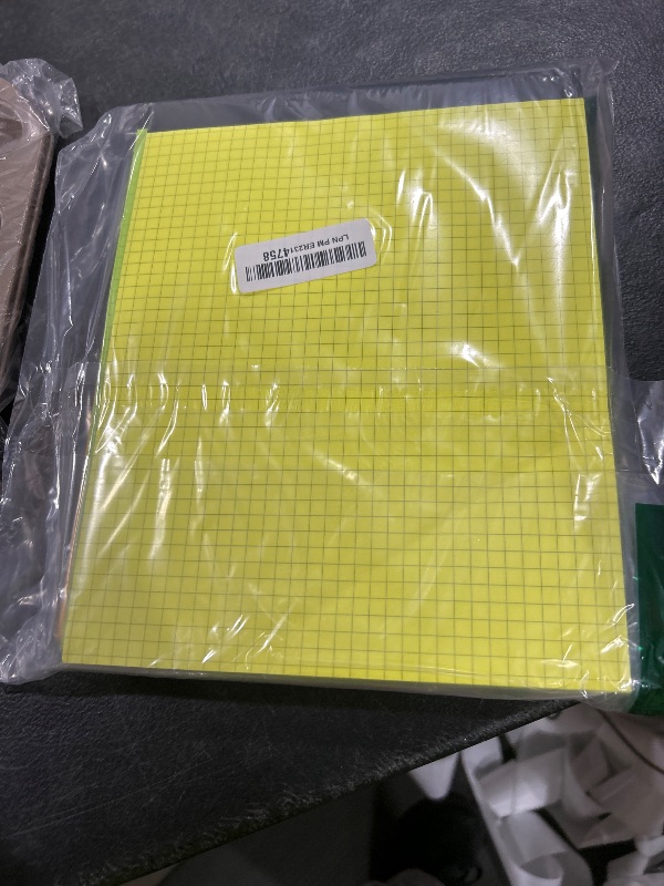 Photo 1 of Colored Graph Paper Pad 8.5 x 11 Inches 7 Pack,30 Sheets Grid Notebook 4x4 Graph Ruled 7 Colors High Brightness Neon Pads Easy Tears Off 75 GSM/19 LB Paper for School,College,Office,Business