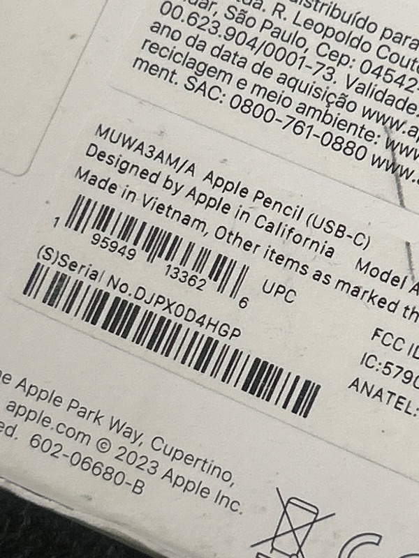 Photo 1 of Apple Pencil (USB-C): Device Compatibility Check Required - Pixel-Perfect Precision, Tilt Sensitivity, Perfect for Note-Taking, Drawing, and Signing Documents. Charges and Pairs with USB-C
