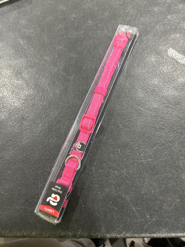 Photo 1 of azuza Reflective Dog Collar,Soft Neoprene Padded Pet Collar with ID Tag Ring,Adjustable for Small Dogs,Hot Pink,S