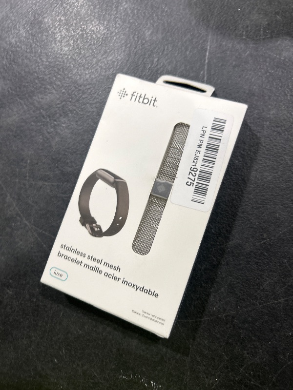 Photo 1 of Fitbit Luxe Platinum Stainless Steel Mesh Accessory Band, Official Product, One Size