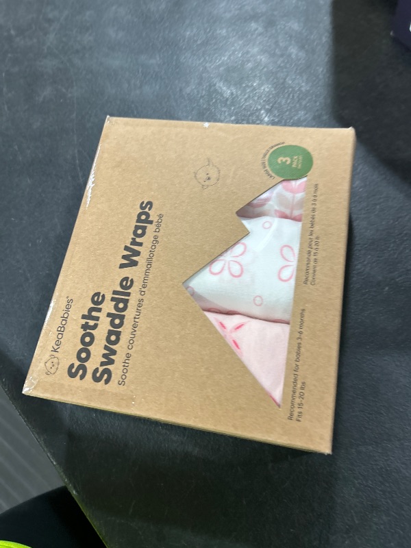 Photo 1 of 3-Pack Organic Baby Swaddle Sleep Sacks - Swaddles for Newborns, Infant 3-6 Months, Baby Girls, Boys, Soft & Snug Newborn Sleep Sack, Nursery Swaddling Blankets (Blossom, L)