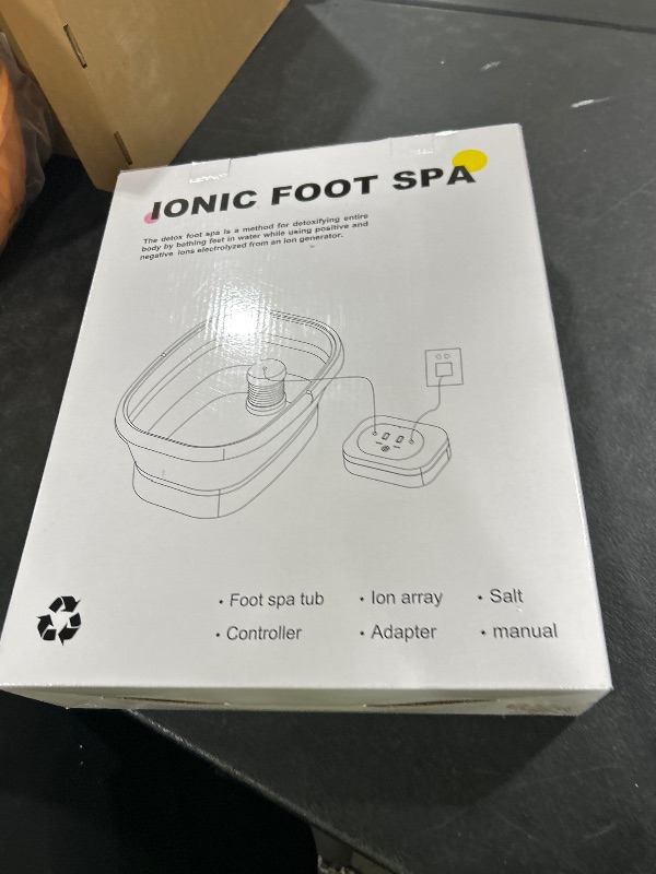 Photo 1 of Ionic Foot Bath Detox Machine, Ionic Foot Spa to Remove Toxins with 2 Arrays, 80 Disposable Foot Bath Liners, Detoxification Sea Salt, Folding Bathtub, Gift for Women & Men