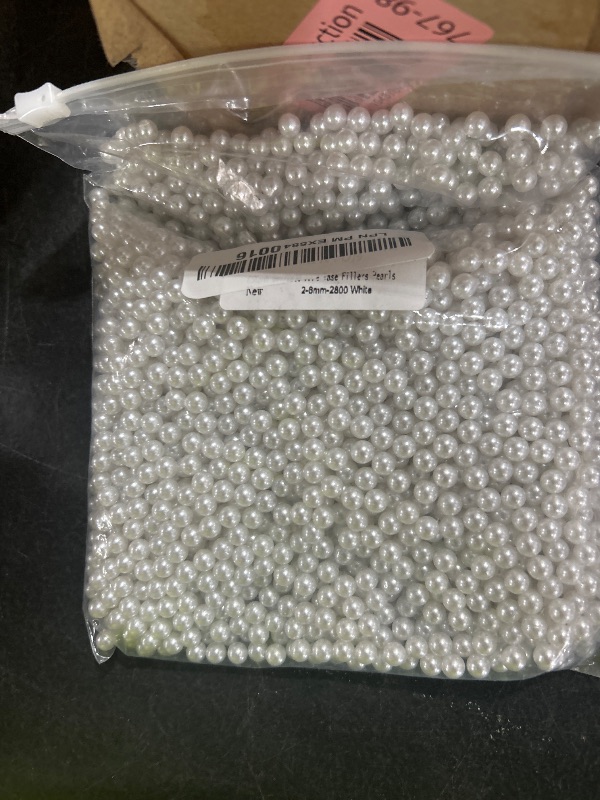 Photo 1 of 2800Pcs White Vase Filler Pearl Beads for Crafting 6mm Beads No Holes Decor Suitable for Wedding Decor, Party Decorations, Centerpiece Table Decorations