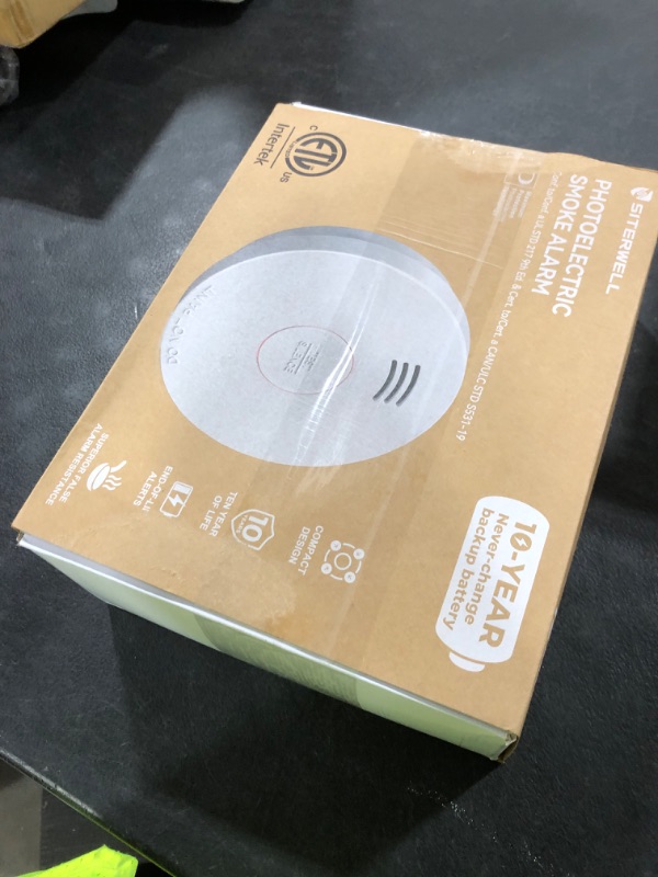 Photo 1 of Siterwell  Detector, Smoke Detector 10 Year Battery with Photoelectric Sensor, Fire Alarm with Low Battery and Fault Warning for House and Bedroom, UL217-9th Listed, GS525A, 12 Packs
