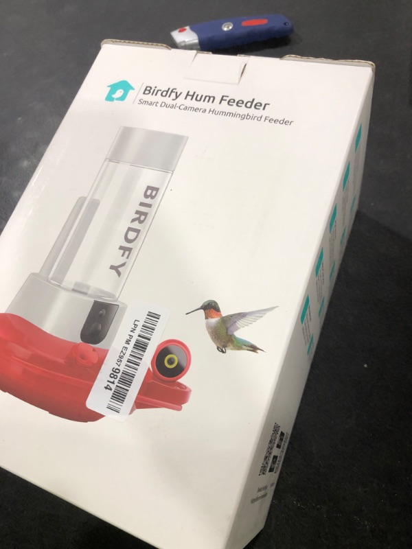 Photo 1 of Birdfy Hummingbird Feeder with Dual Cameras - 2K HD Smart Cameras Solar Powered, Close-Up Bird Video/Live Watching & Instant Notifications, Ant Moat & Leakproof - 20oz