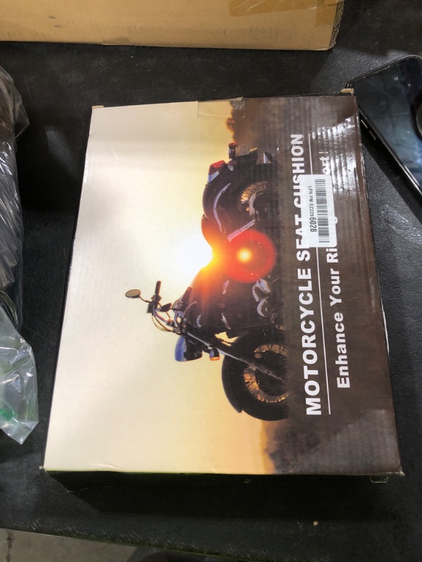 Photo 1 of SKYJDM Foldable Passenger Motorcycle Gel Rear Seat Cushion, 3D-Honeycomb Structure Shock Absorption & Breathable Motorcycle Gel Seat Rear Pad for Long Rides (S)