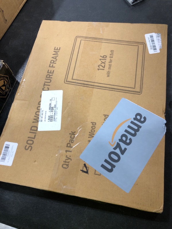 Photo 1 of FLYJOE 12x16 Picture Frame - Solid Walnut Wood 12''x16'' Poster Frame, 12x16 Picture Frame With Mat For 8.5x11, Tempered Glass and Hanging Hardware Included, 16 By 12 Frame Wood, Natural Walnut
