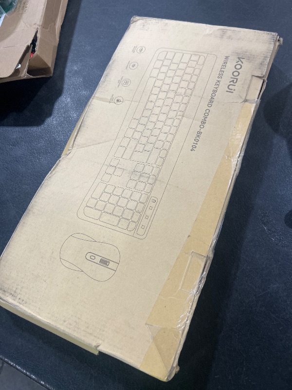 Photo 1 of Wireless Keyboard and Mouse Combo,KOORUI 2.4G Silent Full Size Ergonomic Keyboard with 12 Shortcut Keys & 3DPI Mouse,Cordless,Compatible for Laptop/PC/Windows/Mac (Black)
