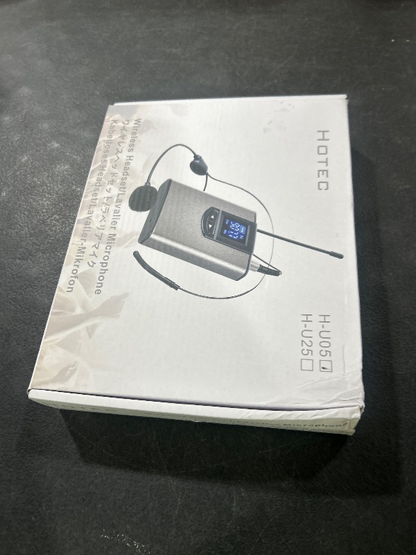 Photo 1 of HOTEC UHF Wireless Headset Microphone/Lavalier Lapel Mic with Bodypack Transmitter and Mini Rechargeable Receiver 1/4" Output for Vlogging or Speech