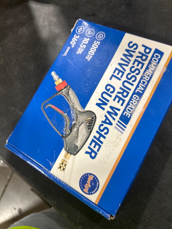 Photo 1 of TOOLCY Pressure Washer Short Gun, Commercial 5000 PSI / 10.5 GPM with Nozzle Tips, 3/8" Swivel USA-NPT Thread x Quick Socket, Sturdy Design for Gas Power Washer