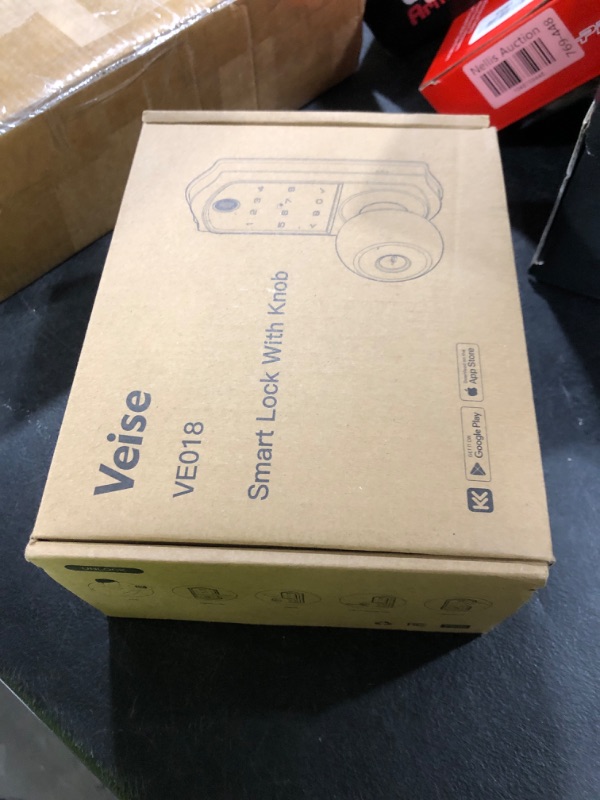 Photo 1 of Veise VE018 Smart Knob Handle Lock - Fingerprint, App Control, Keyless Entry for Front Door and Bedroom, Electronic Digital Keypad, Auto Lock, Remote Access Sharing, IP55 Weatherproof, Satin Nickel