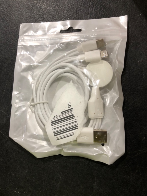 Photo 1 of 4 in 1 Watch & Phone Charger Cable, Multi Charging Cord, Fast Magnetic Cable USB Type C for Apple Watch, iPhone, Pods, Android & More / 3.3ft