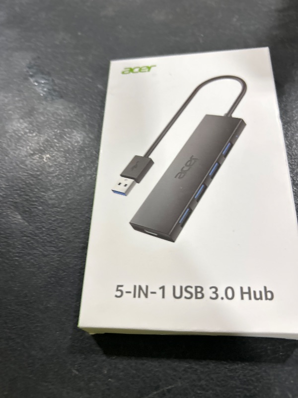Photo 1 of Acer USB Hub 4 Ports, Multiple USB 3.0 Hub, USBA Splitter for Laptop with Type C Power Port, Extender for A Port Laptop, PC, Desktop and More (2ft)