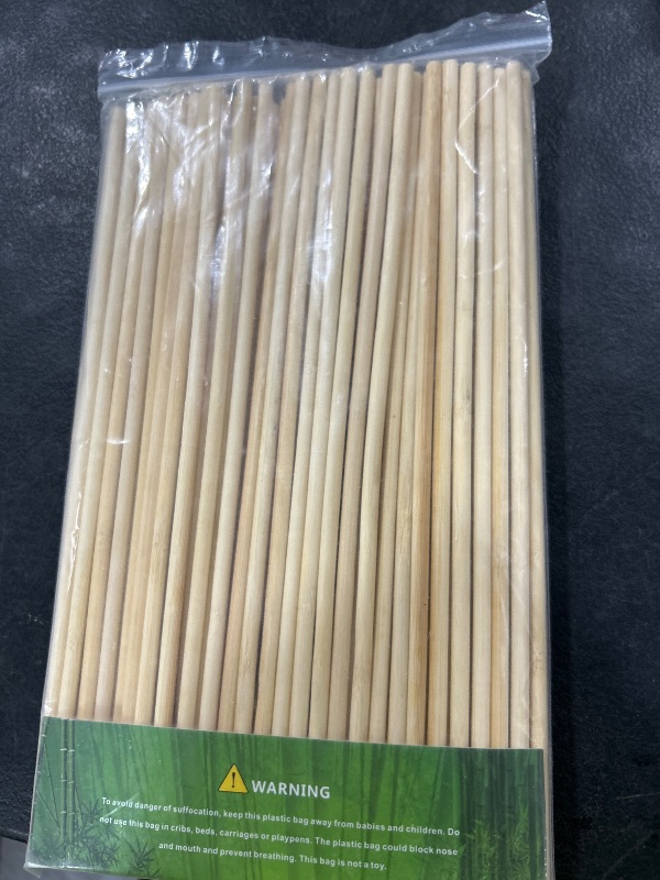 Photo 1 of HOPELF 100PCS Dowel Rods - 1/4 x 12 Inch Bamboo Sticks - for Crafts, Cake Dowels and DIYers