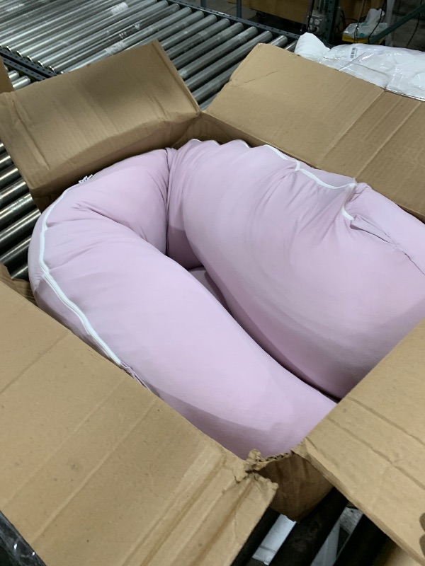 Photo 1 of QUEEN ROSE Cooling Pregnancy Pillows,E Shaped Full Body Pillow for Sleeping, with Pregnancy Wedge Pillow for Belly Support, 60 Inch Maternity Pillow for Side Sleeper, Cooling Rayon Cover, Purple