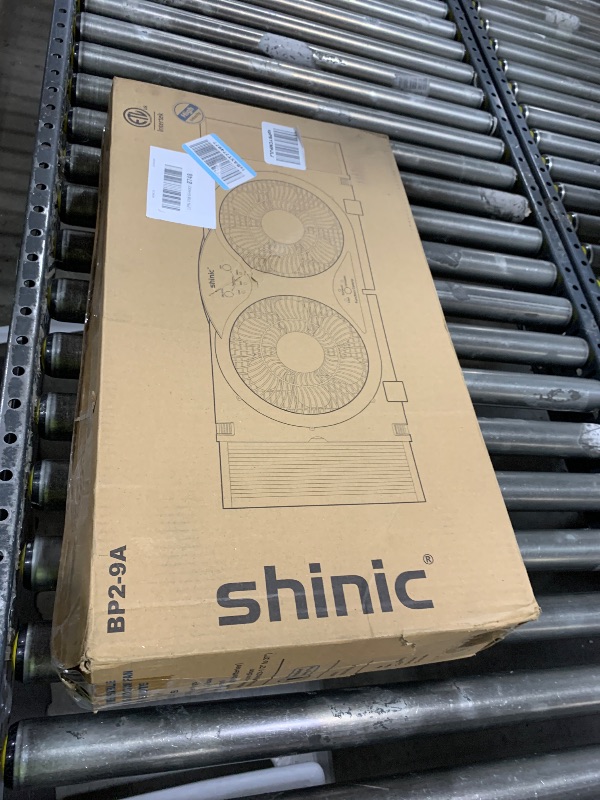 Photo 1 of shinic Window Fan with Reversible Airflow Quiet, Twin 9" Blades, Full Remote Control, 3 Functions-3 Speeds, Bathroom Kitchen Window Exhaust Fan, Width Adjustable (From 23.5" to 37") 