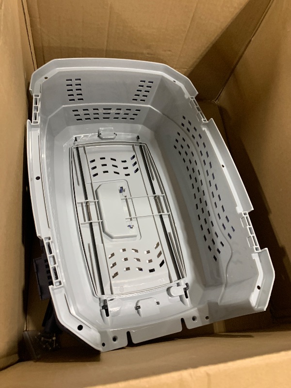 Photo 1 of Amazon Basics 2-Door Top-Load Hard-Sided Dogs, Cats Pet Travel Carrier, Gray & Blue, 22.8"L x 15.0"W x 13.0"H