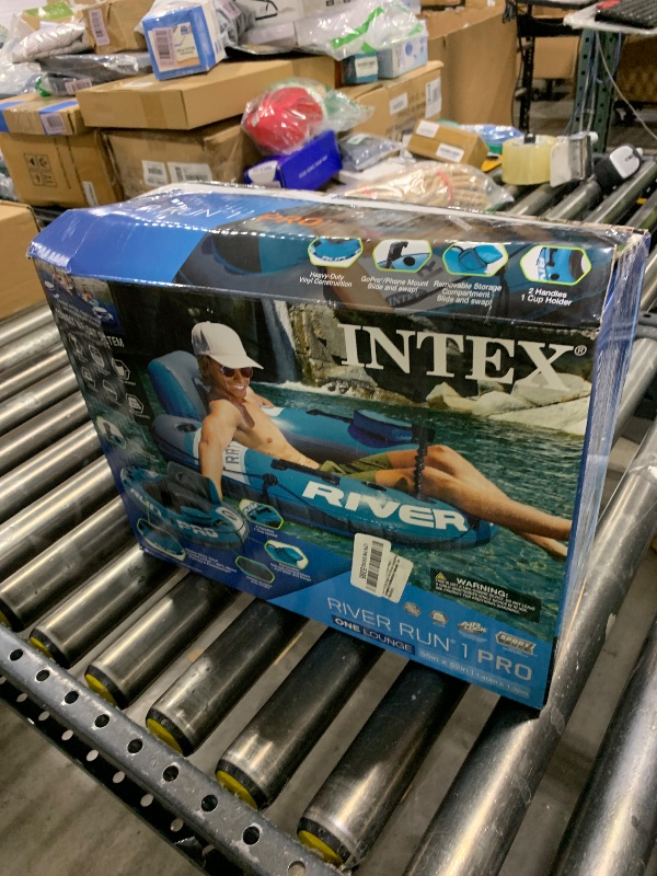 Photo 1 of INTEX 56843EP River Run 1 Pro Inflatable Floating Lounge: GoPro/Phone Mount – 220lb Weight Capacity