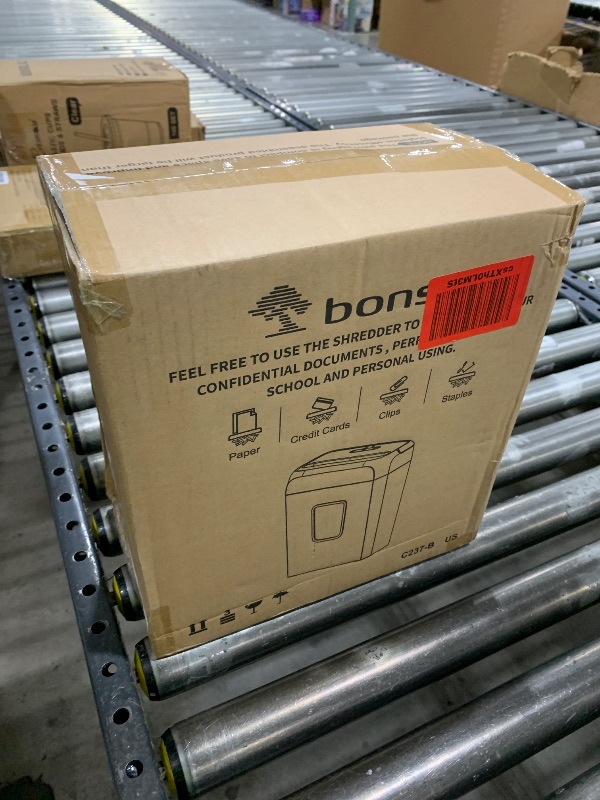 Photo 1 of Bonsaii Paper Shredder for Home Use, 3.4 Gal Wastebasket, 6 Sheet Crosscut Paper Credit Cards, Staples, and Clips Shredder for Home Office Use, Portable Handle Design (C237-B New Version)