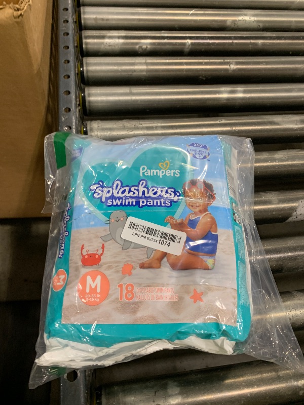 Photo 1 of Pampers Swim Diapers - Splashers - Size 4, 18 Count, Gap-Free Disposable Baby Swimming Pants