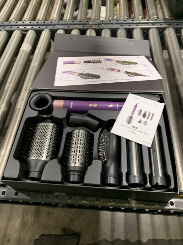 Photo 1 of Vincofy 7-in-1 Hair Dryer Brush and Hair Styler Set – Fast Drying, Curling, Straightening & Volumizing – Hot Air Styling Tool with No Heat Damage – for All Hair Types – Lavender