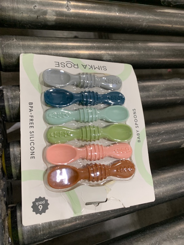 Photo 1 of Simka Rose Silicone Baby Spoons Self Feeding (6 Pack)