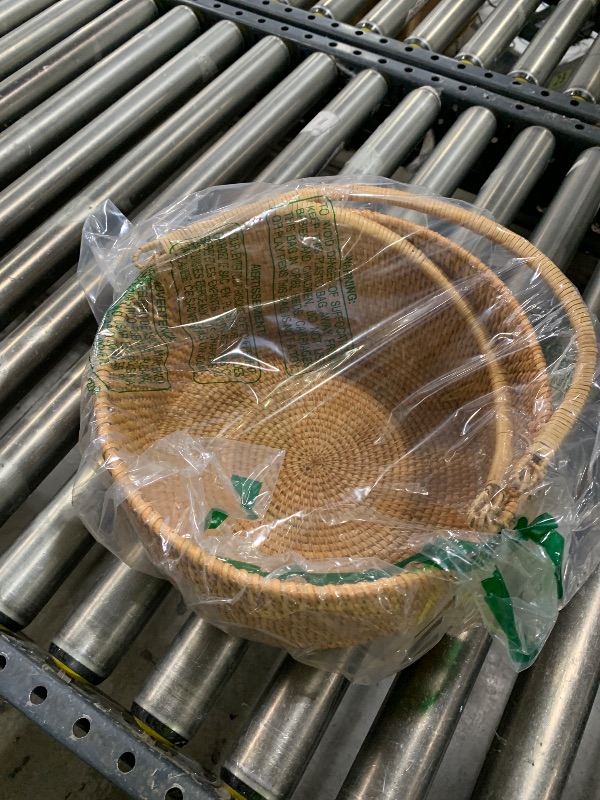 Photo 1 of Sumnacon Picnic Basket with Handles, Wicker Garden Basket 