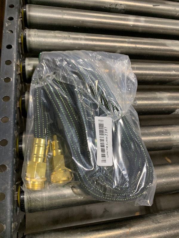 Photo 1 of 10FT Lightweight Garden Hose,Flexible Water Hose with Solid Brass Head,Kink-Free,Collapsible Hose,High Pressure Flat Water Hose for RV,Boat,Car Wash,Garden,Yard,Camper,Outdoor (GreenBlack, 10 feet)