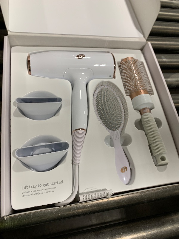 Photo 1 of T3 AireLuxe Professional Ionic Hair Dryer and Brush Set, with 5 Heat and 3 Speed Settings, Ion Generator, Cool Shot, Includes Paddle Brush and 2.5" Round Brush