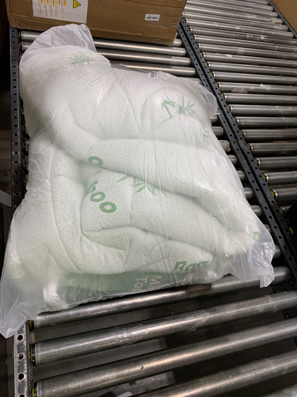 Photo 1 of Ultra Soft Queen Size Mattress Topper - Viscose Made from Bamboo Pillow Top Mattress Pad for Back Pain Relief - Naturally Cooling for Hot Sleepers, Green