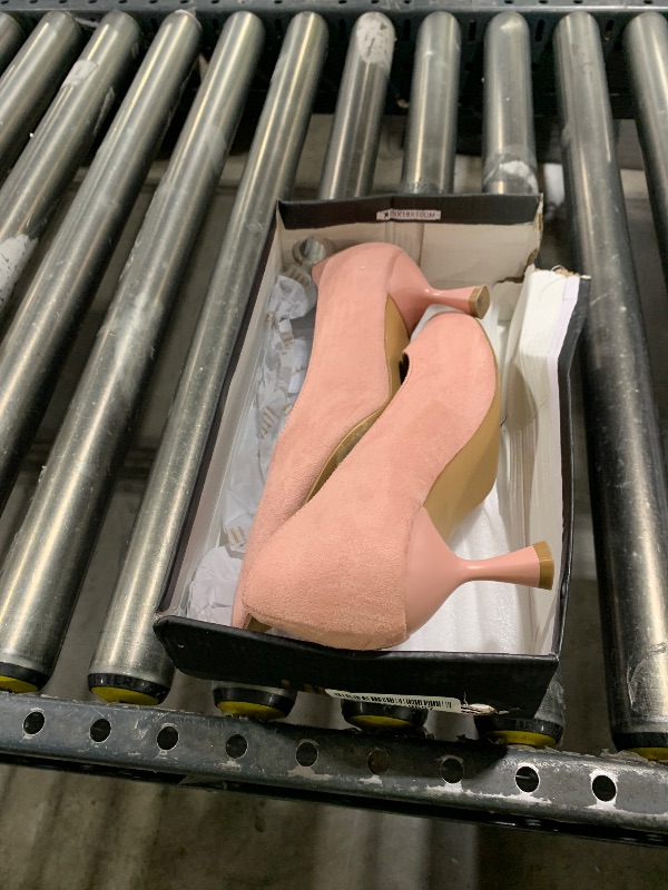 Photo 1 of IDIFU IN3 Women's Pumps Kitten Closed Toe Heels Low Pointed Toe Heels Wedding Bridal Office Formal Work Prom Dress Shoes for Women Comfortable Dressy Trendy Cute Pumps Shoes (Pink Suede, 8.5)