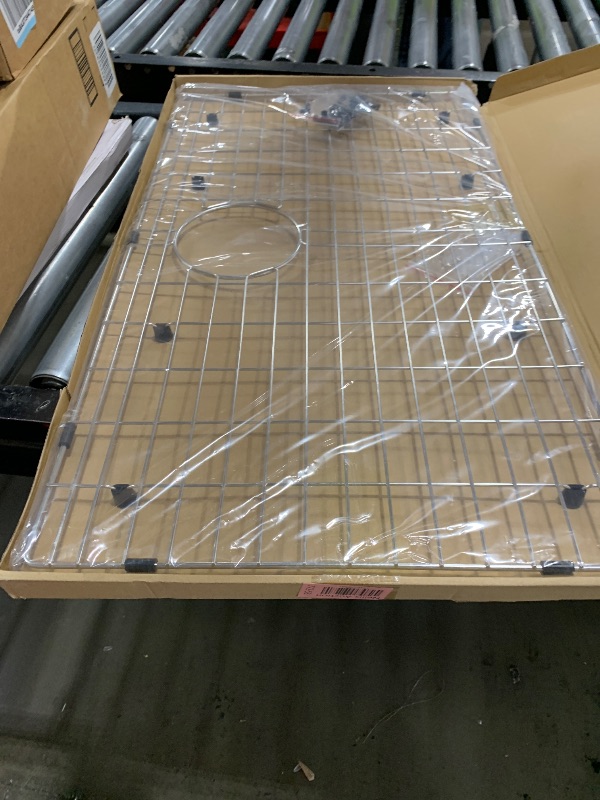 Photo 1 of Serene Valley 29-5/16" x 16-3/8" Sink Bottom Grid, Rear Drain with Corner Radius 3/16", Sink Grids Stainless Steel NLW3017R