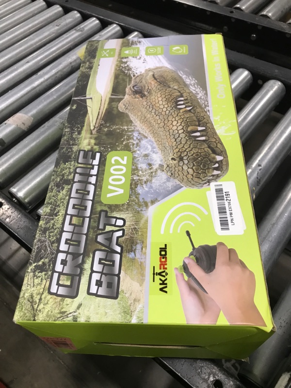Photo 1 of Akargol 2.4 GHz Remote Control Alligator Head Boat RC Boats for Adults and Kids - Large Resin Decoy and Floating Crocodile Head Toy Rechargeable Battery Prank Toys Remote Controlled Boat Lake & Pool