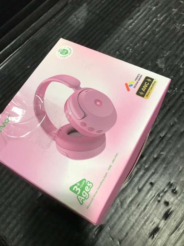 Photo 1 of iClever BTH20 Active Noise Cancelling Headphones for Kids, 60H Play Time,Type C Fast Charging, Safe Volume 80dBA, Bluetooth5.4, Award-Winning Kids Headphones Wireless for iPad Tablet Airplane, Pink