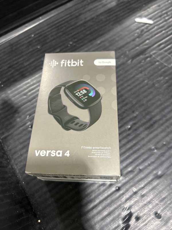 Photo 1 of Fitbit Versa 4 Fitness Smartwatch with Daily Readiness, GPS, 24/7 Heart Rate, 40+ Exercise Modes, Sleep Tracking and more, Black/Graphite, One Size (S & L Bands Included)